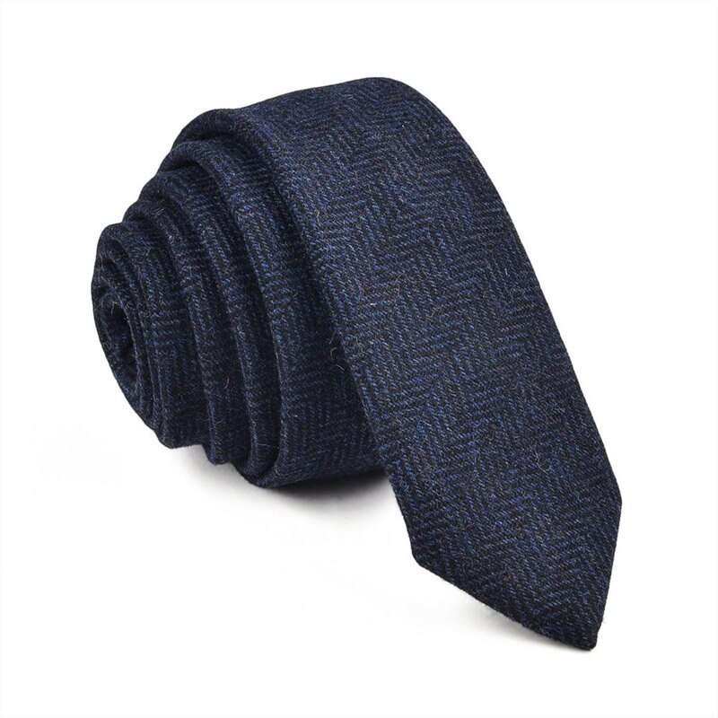 VOBOOM Tie for Men Wool Blend Herringbone Necktie 8cm Wedding Party 06