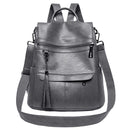 New Women Backpacks Soft Leather Fashion Casual Tassel Bags Female Shoulder Bag Large Capacity School Backpack for Teenage Girls