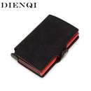 DIENQI Rfid ID titular de la tarjeta de crédito Anti tarjeta bancaria protección de bolsillo Metal Pop-Up cartera inteligente negocios tarjeta de crédito funda, soporte nuevo