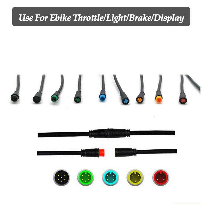 Julet 9mm Basisstecker 2 3 4 5 6Pin Kabel Wasserdichter Stecker für Ebike Bafang Display Pin Optionales Kabel Ebike Zubehör