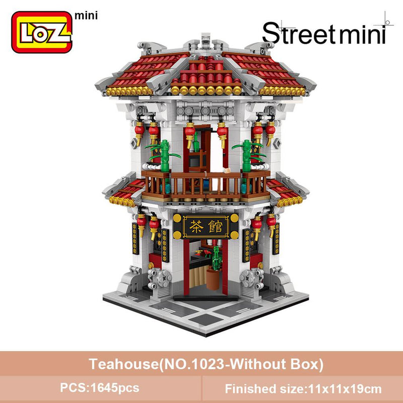 LOZ Mini Block Mini Chinatown Big China Street Chinese Tradition Tea House Pharmacy Inn Special Model DIY Assembly Toys