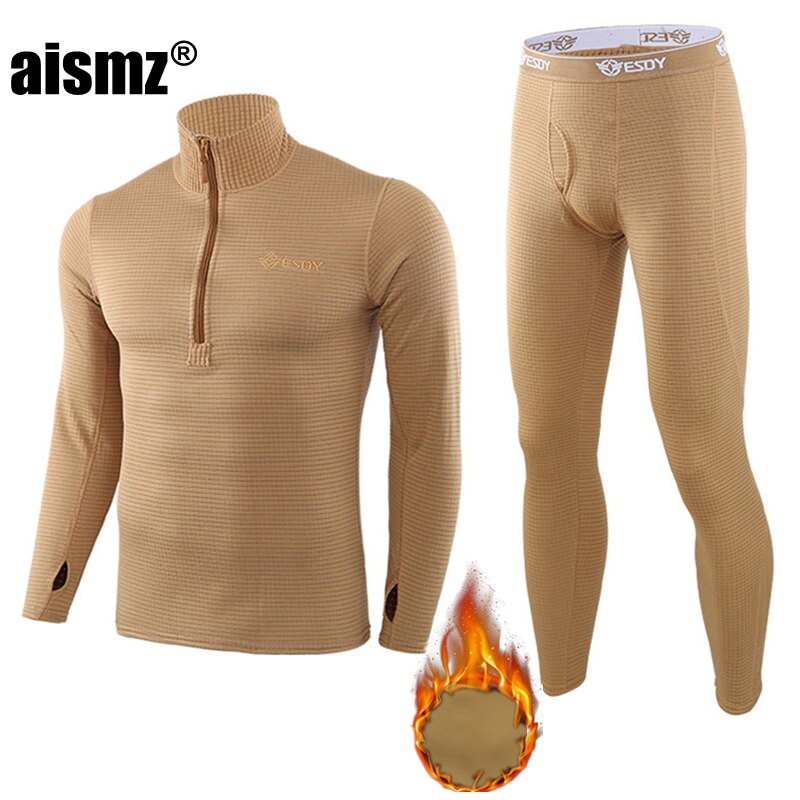 Conjuntos de ropa interior térmica Aismz para hombre de secado rápido antimicrobiano elástico termocompresión polar sudor Fitness Calzoncillos largos cálidos