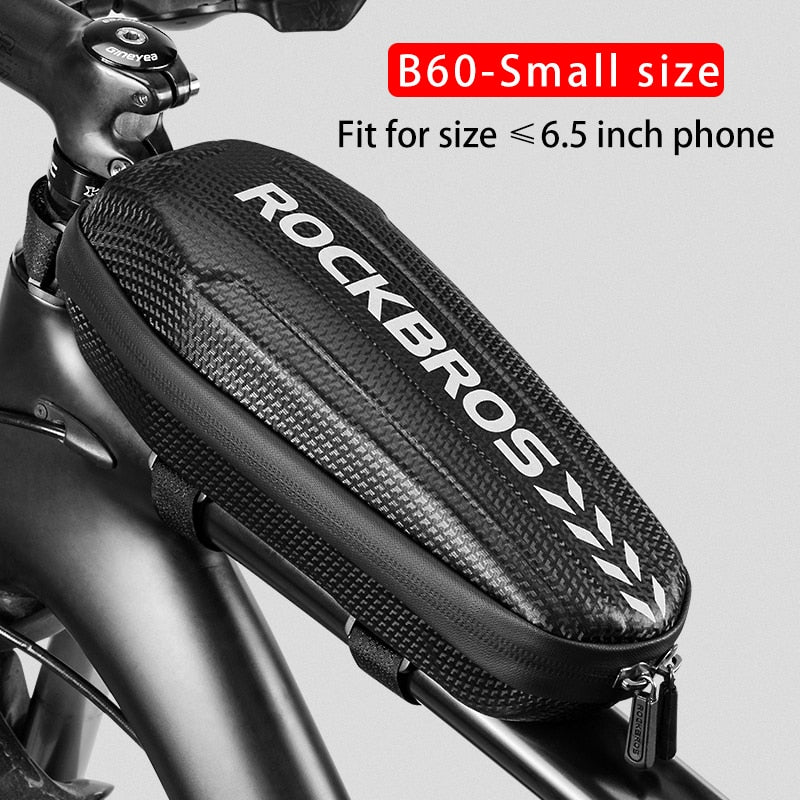 Bolsa colgante para patinete con marco frontal de carcasa dura ROCKBROS, bolsa plegable impermeable para bicicleta de montaña o carretera, bolsa para bicicleta eléctrica multifuncional