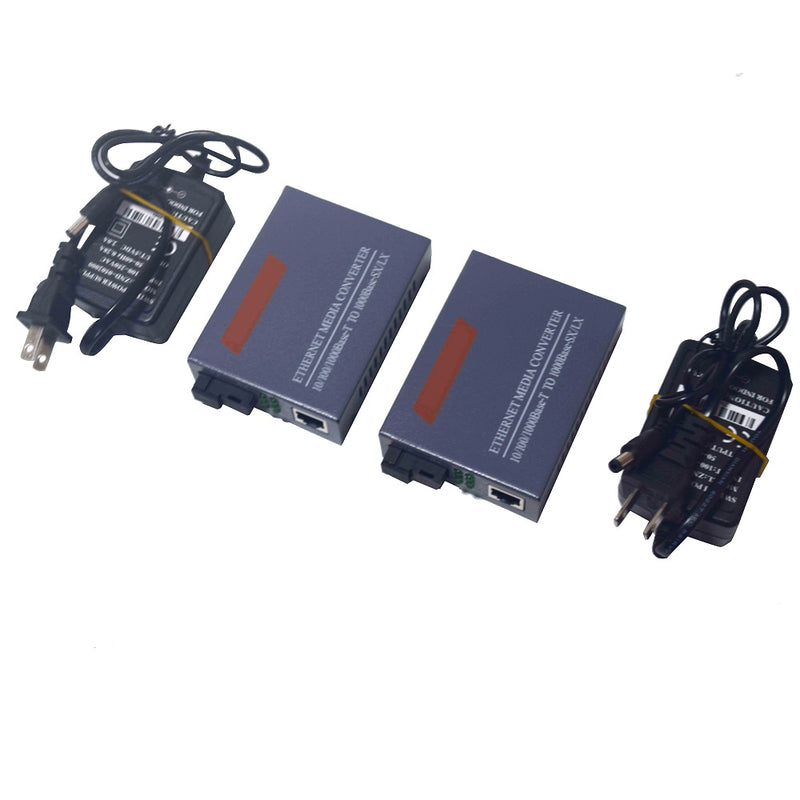 1 Paar HTB-GS-03 A/B Gigabit-Glasfaser-Medienkonverter 1000 Mbit/s Single-Mode-Einzelfaser-SC-Port 20 km externe Stromversorgung