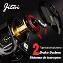 JITAI Baitcasting Fishing Reel Double Brake System 10Kg Carbon Fibe Drag 7.0:1 High Speed Light Fishing Reel Fishing Wheel