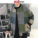 LAPPSTER Autumn Men Harajuku Plaid Bomber Jackets 2022 Mens Japanese Streetwear Windbreaker Korean Fashions Baseball Jackets