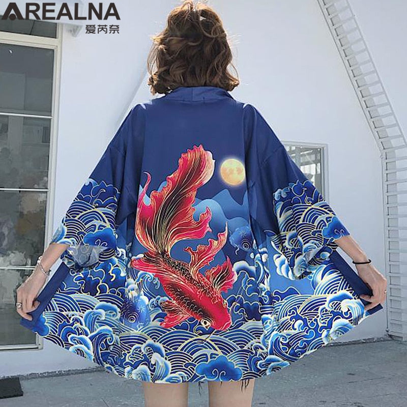 Dragon Anime Kimono Beach Girls Cosplay Dress Shirts New Korean Sunscreen Japanese Kimono Traditional Clothing Hombre Yukata Man