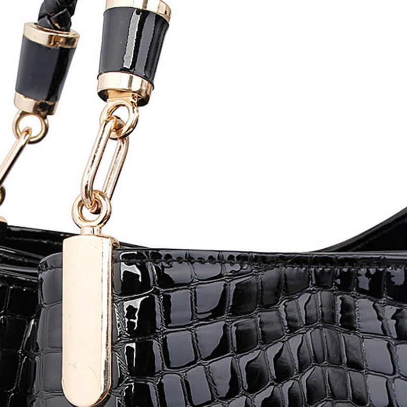 2Pcs Women luxury Handbag Zip Shoulder Bags For Women 2022 Soft Crocodile Pattern Leather Portable Shopping Totes bolso mujer