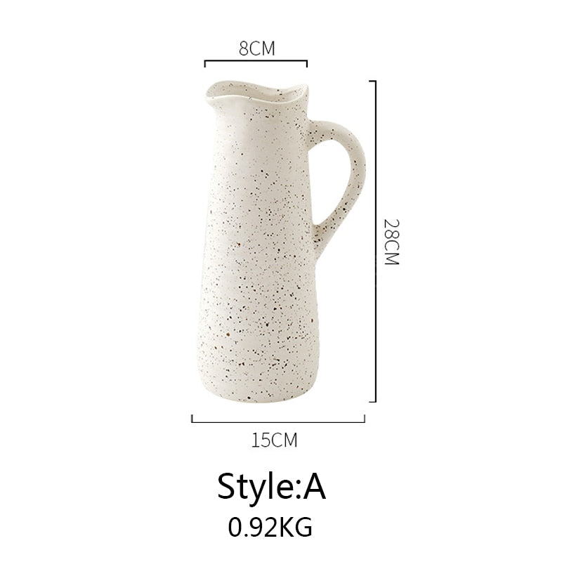 Nordic Simple Style Art Keramik Blumenvase Modern Light Luxury für Trockenblumenarrangements Vasen Home Weiche Dekorationen Vasen