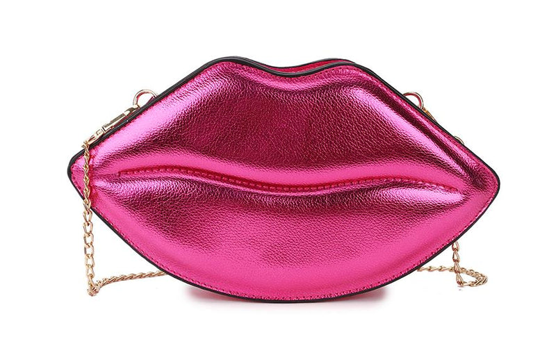 Sexy Lippen Stil Damen Tag Handtasche Kette Geldbörse Umhängetasche Handtasche Damen Umhängetasche Mode Pu-Leder 2021 Rote Tasche