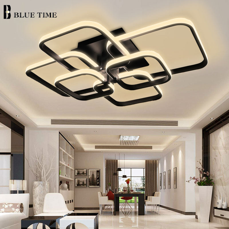 White&Black Lustre Modern Led Chandelier Living room Bedroom Dining room Led Chandelier Lighting Ceiling Lamp avize modern salon