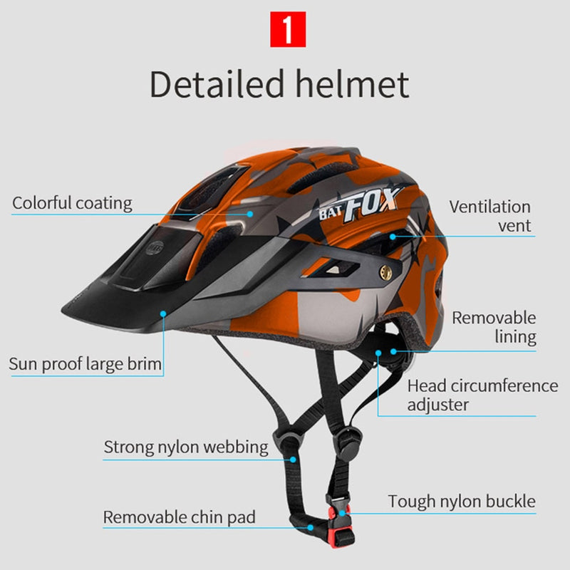 2022 nuevo casco de bicicleta Batfox para adultos, hombres, mujeres, MTB, bicicleta de montaña, ciclismo de carretera, seguridad, deportes al aire libre, casco de seguridad