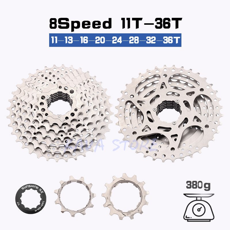 SUNSHINE Road Bike Freewheel 11-25T/28T/32T/34T/36T Bicycle Flywheel 8/9/10/11/12S Speed Cassette Sprocket for Shimano HG K7