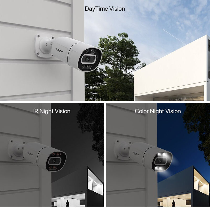 H.View 8Ch 5Mp 8Mp 4K Cctv Sistemas de cámaras de seguridad Kit de videovigilancia para el hogar Ai Audio Cámara IP para exteriores Poe xmeye app Nvr