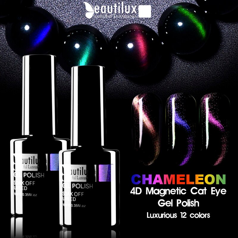 Kit de esmalte de uñas de Gel Beautilux, esmalte de uñas de Gel de ojo de gato camaleón, gel de ojo de gato magnético, lote de barniz, laca de uñas LED UV, 6 unidades/juego