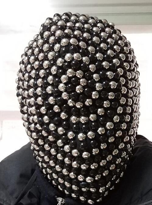 Nachtclub Tanzmaske Igel Headcover Thorn Bar DJ Performance Rivet Strass Spikes