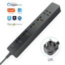WIFI Smart Power Strip Universal Works With Alexa Googlehome Multi Plug  four takes 6AC Socket  4 USB Voice Contro UK/EU/US/AU