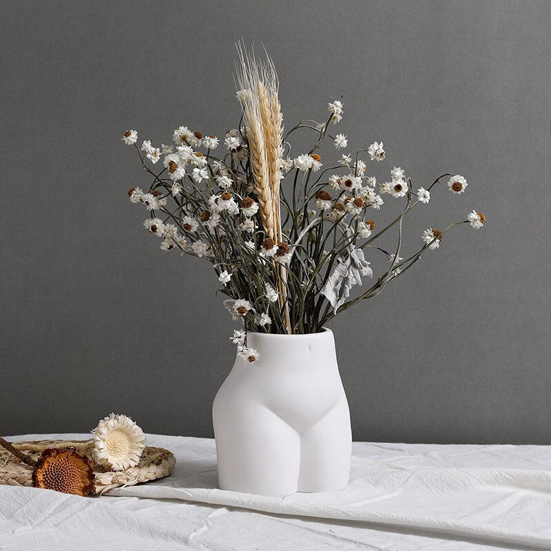 Hot Selling Modern Ceramic Body Art Crafts Vase Dried Flower Arrangement Plant Pot Living Room Home Decoration Ornaments