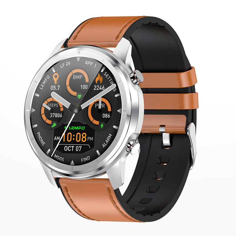 LEMFO LF26 1,3 pulgadas completamente táctil 360*360 HD pantalla Amoled reloj inteligente hombres Bluetooth 5,0 reloj meteorológico cara reloj inteligente para Android