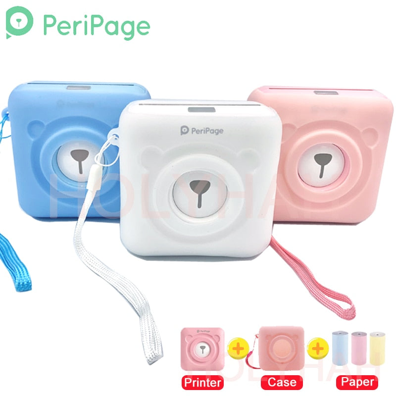 A6 Peripage  Portable Bluetooth Thermal Photo Printer Inkless Mini Pocket Foto Printer Windows IOS Android Soft Case Protection