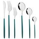 36Pcs/Set Red Gold Cutlery Set Stainless Steel Dinnerware Set Knife Fork Coffee Spoon Tableware Set Kitchen Dinner Tableware Set