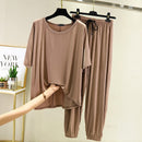 Women pyjamas 2022 Summer Modal Home Suits Female loose Size T-shirt+Drawstring Loose Capri pants 2 pieces set tracksuits