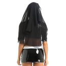 ChicTry Mujeres Adultos Sexy Naughty Nun Cosplay Disfraces Halloween Roleplay Outfit Crop Top con Mini Bodycon Falda y Tocado