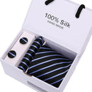 Joy Alice Wedding men neck ties gift box packing men brand luxury necktie pocket square silk tie set cufflinks handkerchief