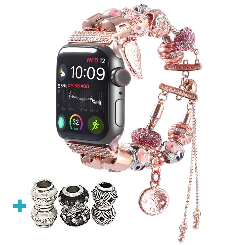 Correa de reloj DIY para mujer para apple watch 5 4 banda 44mm iwatch bandas deportivas 42mm accesorios 40mm serie 3 2 pulsera 38mm correa de reloj