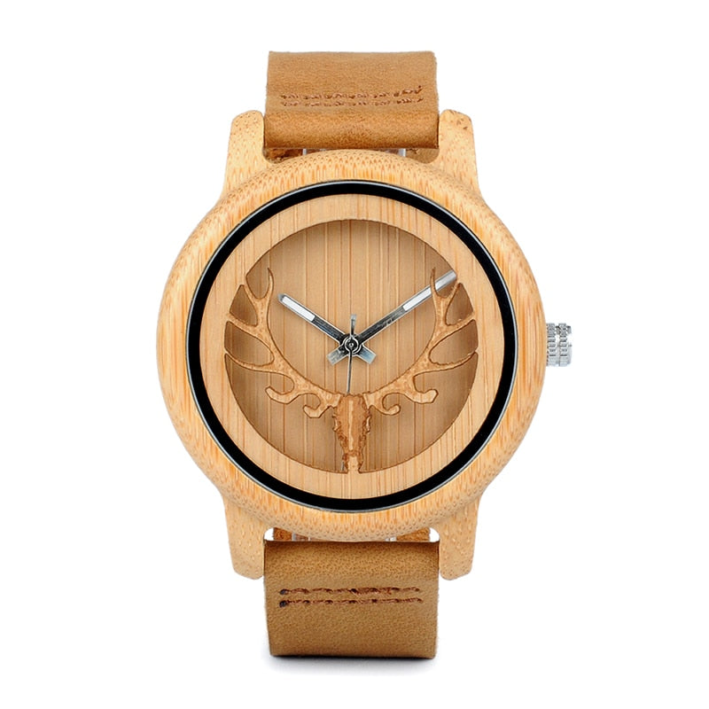Relojes BOBO BIRD Lovers para mujer, reloj femenino de madera de bambú para hombre, correa de cuero, reloj de pulsera de cuarzo hecho a mano, erkek kol saati