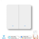 Interruptor inteligente WiFi pulsador interruptores de luz de pared EU AC 90v 250v No Neutral Tuya Control inalámbrico Alexa Google Home Compatible