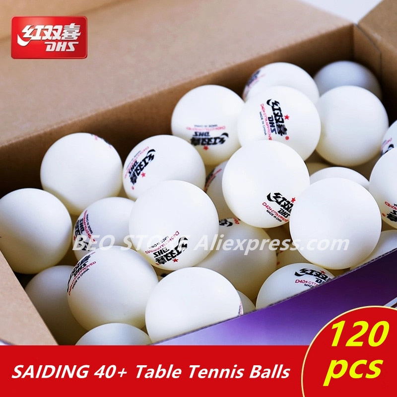 DHS Table Tennis Ball 120 Balls 1 Star D40+ Balls For Table Tennis Training ABS Seamed Poly Plastic Ping Pong Balls