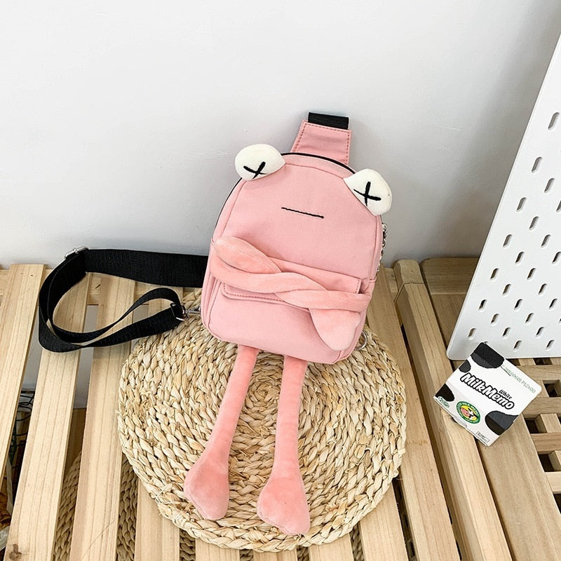 Bolso pequeño con personalidad para chica, bolso de rana bonito de dibujos animados, bolso de mensajero informal, bolso de pecho, bolso de hombro tipo bandolera, bolso de nailon para mujer