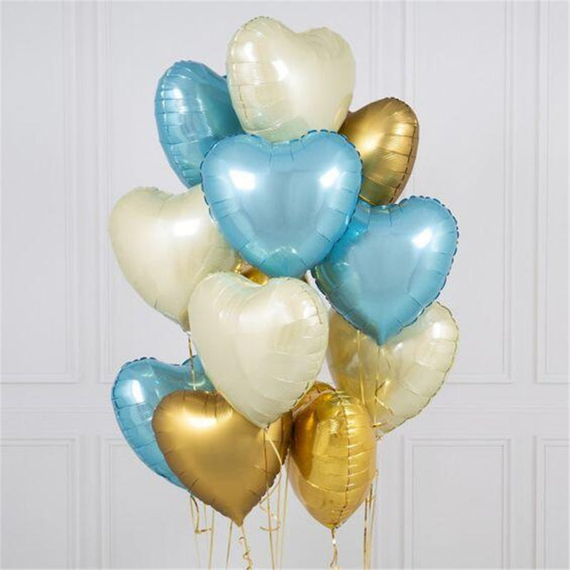 50 Uds. De Globos de aluminio con forma de corazón de estrella de 18 pulgadas, Globos inflables de helio, decoraciones para fiesta de cumpleaños, Globos de compromiso de boda para niños