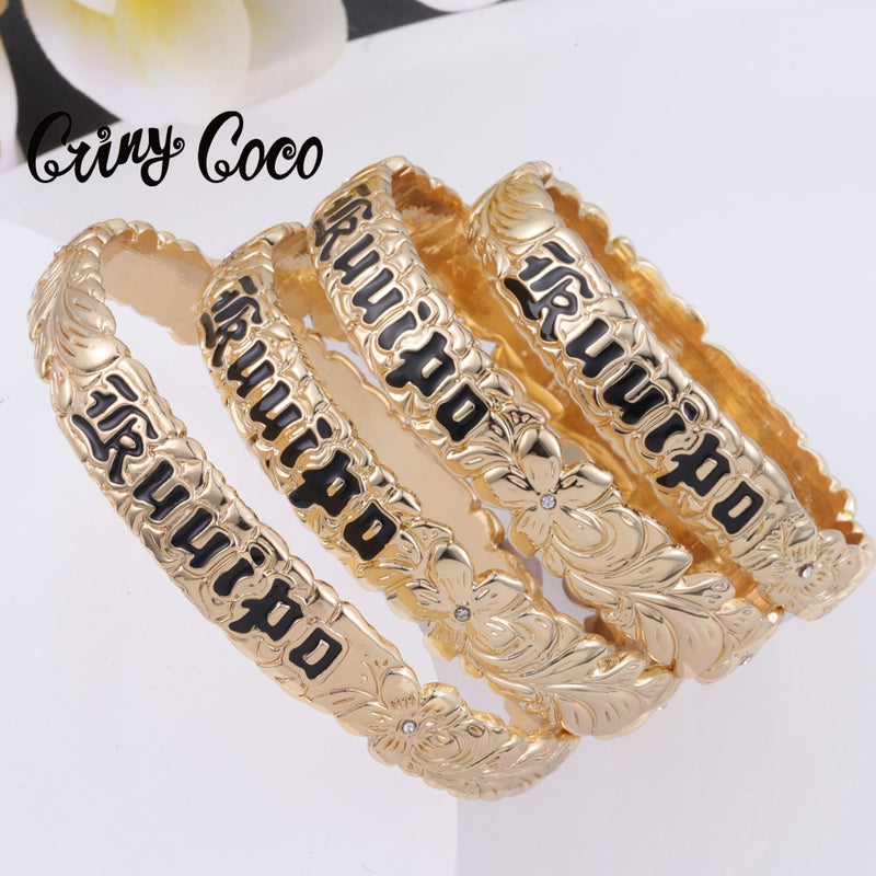 Cring Coco Hawaiian Gold Bangles Bracelets for Women Trendy Polynesian Pearl Turtle Jewelry Lover&