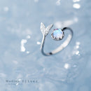 Modian Colorful Crystal Cute Mermaid Tail Open Adjustable Authentic Sterling Silver 925 Ring for Women Original Fine Jewelry