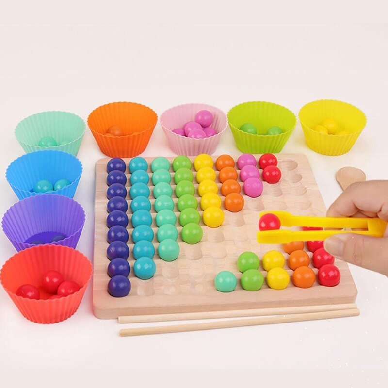 1pc Montessori Early Childhood Children Wooden Clip Ball Puzzle Parent-child Interactive Toy Children Gift Education Gift