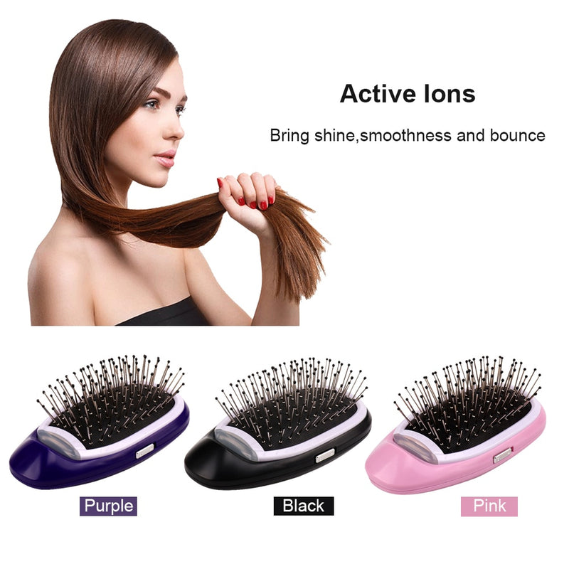 Anti-Frizz-Bürste Magic Electric Ionic Hair Brush Head Massage Scalp Comb Anti Static Smooth Portable Negativ-Ionen-Haarstyler