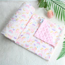 2 capas Dotty animales de dibujos animados Coral polar manta térmica para bebé, alfombra para niños para todas las estaciones, manta de cochecito de viaje para recién nacidos