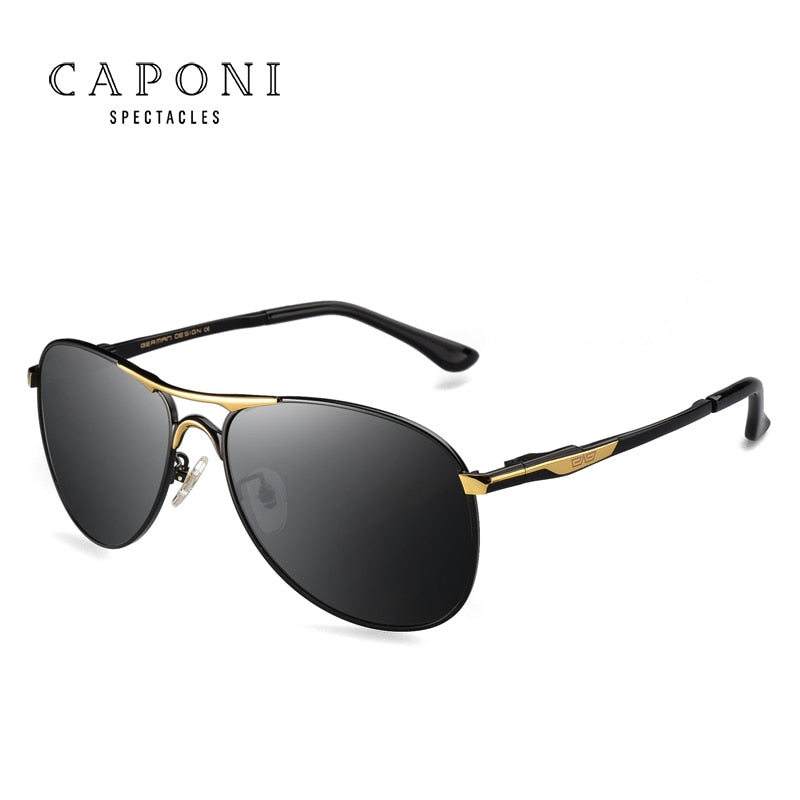 CAPONI Driving Photochromic High Quality Sunglasses Polarized Classic Brand Sun Glasses for Men oculos de sol masculino BS8722