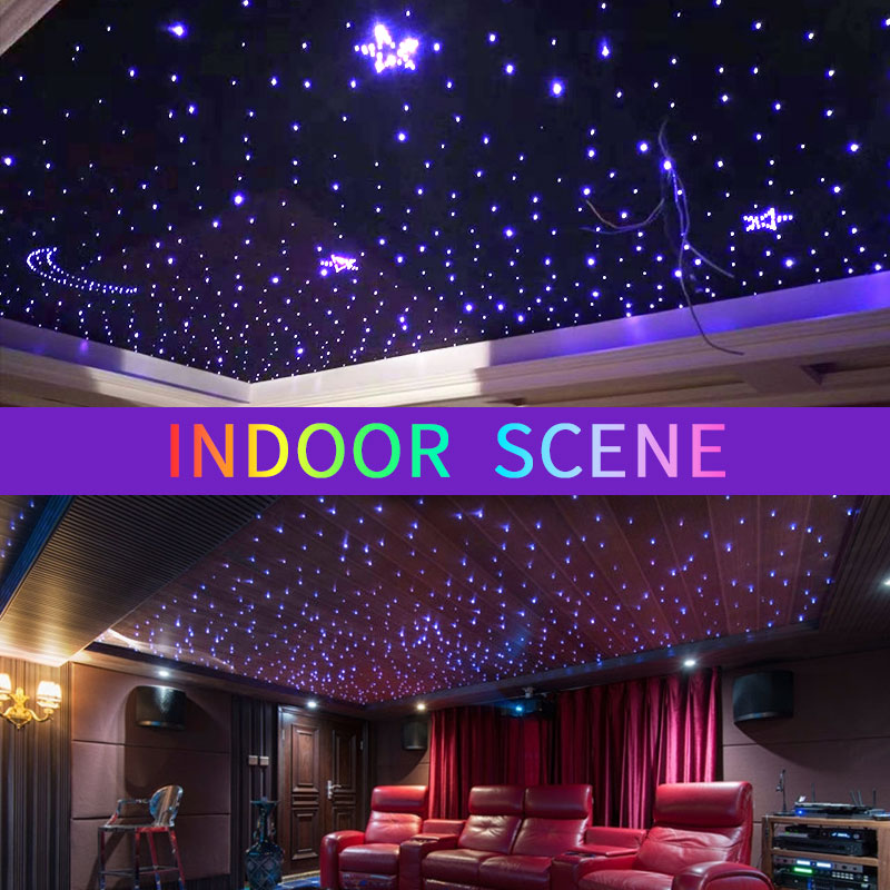 10W Car LED Starry Sky Ceiling Twinkle Fiber Optic Light Interior Decoration Roof Star Light Music Control Ambient Light