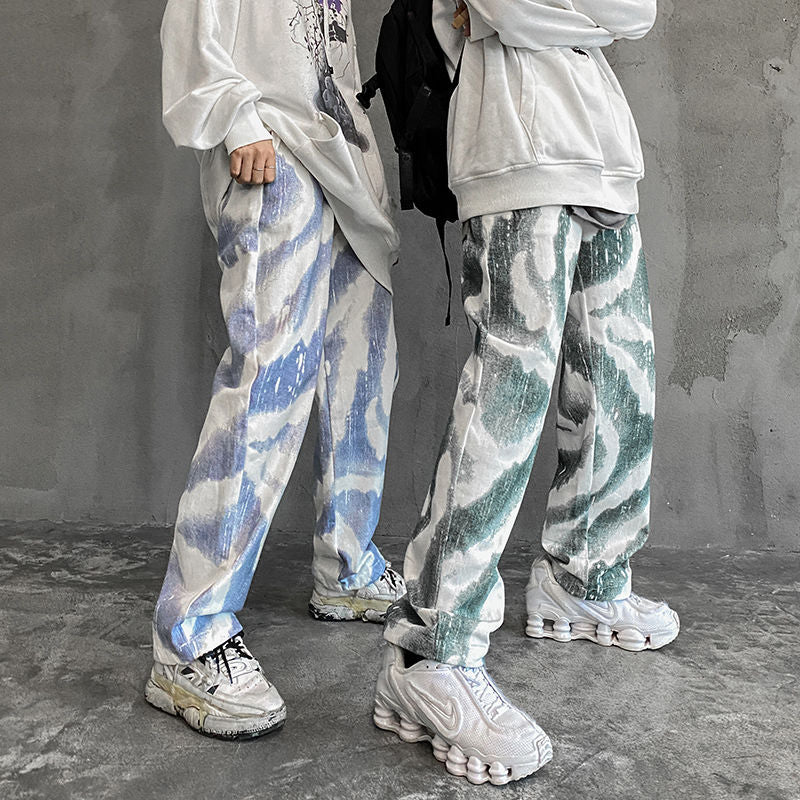 Korean Cotton Tie-dye Pants Men&