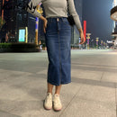 KarSaNy Denim Rock Lange Gerade Röcke Damen Sommer Blau Vintage Rock Jeans Damen Denim Lange Röcke Für Damen Sommer 2021