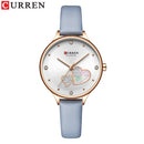 CURREN Watches Women Fashion Leather Quartz Wristwatch Charming Rhinestone Female Clock Zegarki Damskie