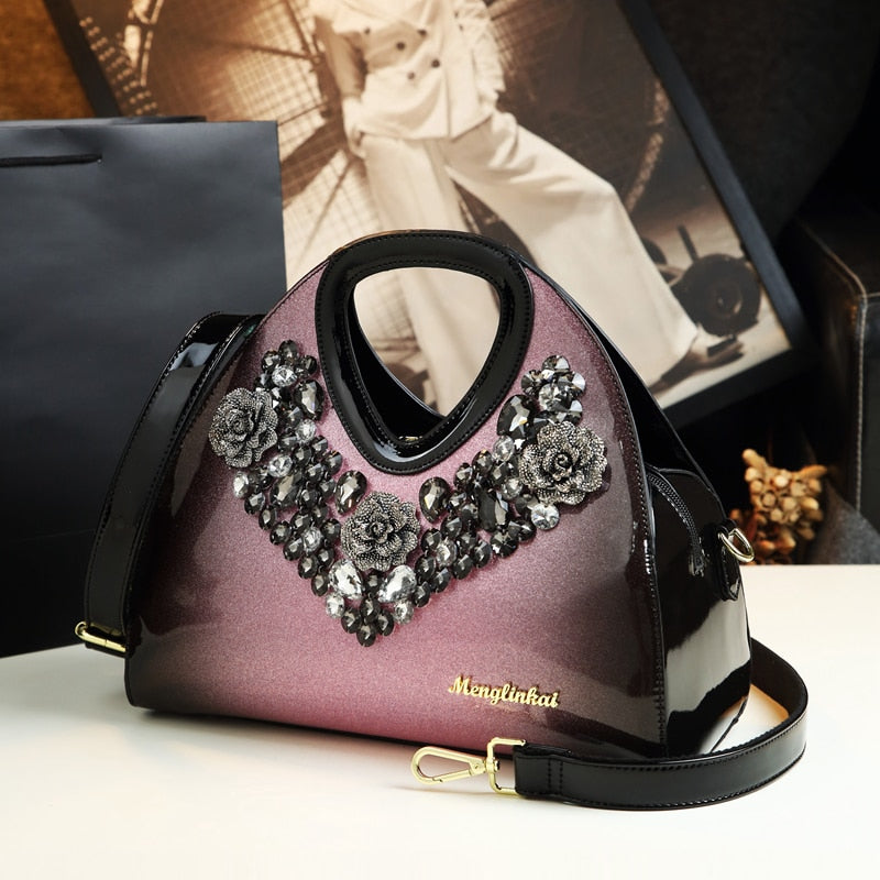 Luxury Fashion Diamond Women Handbag Female Dumpling Bag Genuine Leather Tote Bag Ladies New Party Shoulder Messenger Bags