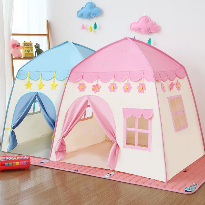 Kids Indoor Outdoor Castle Tent Toy Baby Princess Game House Flowers Blossoming Boy Girl Oversize House Folding Game Gifts
