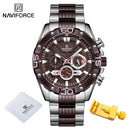 NAVIFORCE Modeuhren für Herren Luxus Original Classic Quarzuhr Analog Chronograph Sport Wasserdicht Stahlband Armbanduhr