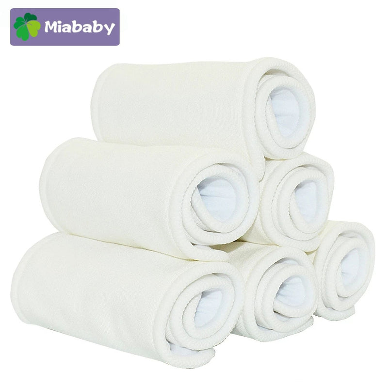 Miababy 5/10 pcs 4 layers Bamboo Cotton Cloth Diaper Insert Washable Cloth Nappy for Baby Diapers 35*13.5cm Baby diaper