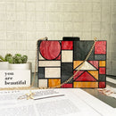 Unique Patchwork Acrylic Evening bags Geometric Handbags Clutches Party Prom Purses Wedding Wallets Free Shipping Dropshipping