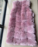 Faux Fur Coat Winter Women 2022 Fashion Casual Warm Slim Sleeveless Long Faux Fox Fur Vest Winter Pockets Jacket Women 5XL